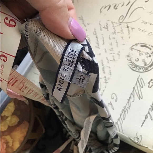 Anne Klein A-line Skirt 100% Silk Large - Picture 4 of 5